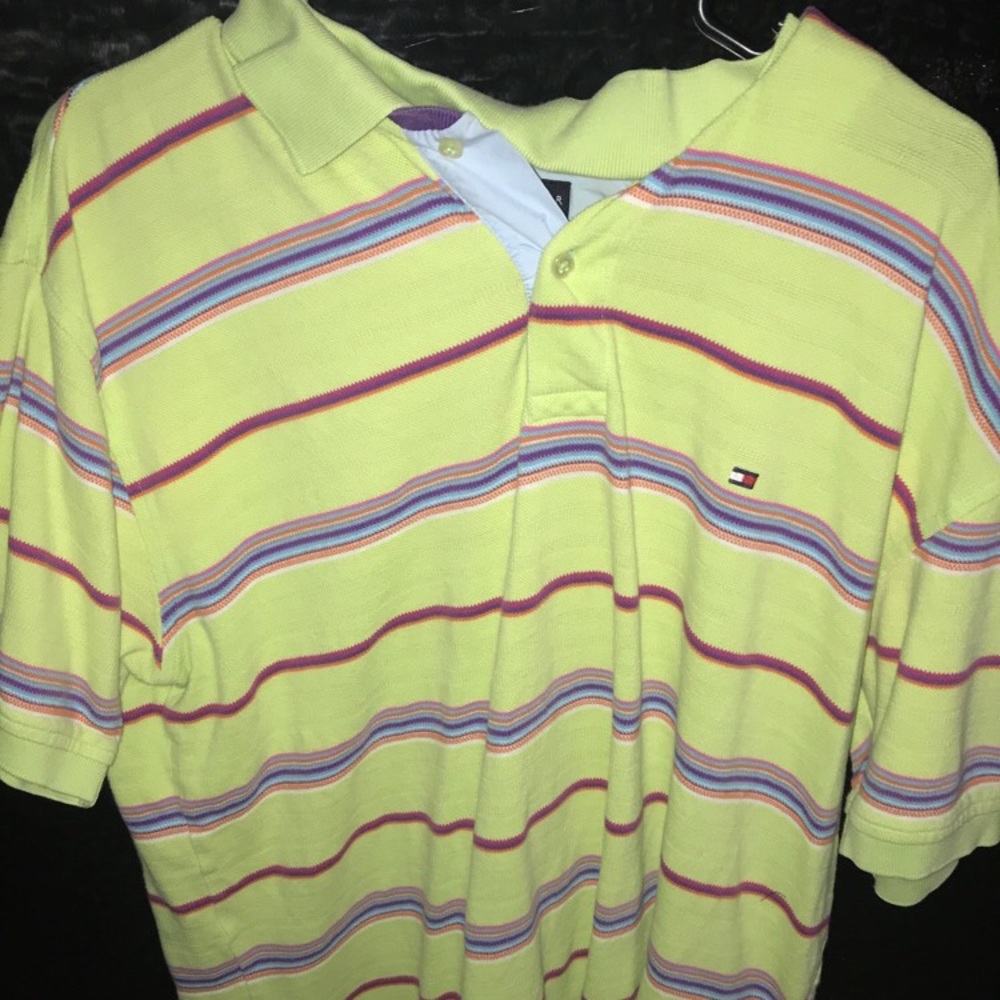 Tommy Hilfiger Green Stripped Short Sleeve